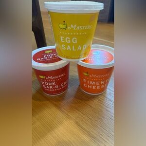 Masters Egg Salad, Pork Bar-B-Que, and Pimento Cheese Containers